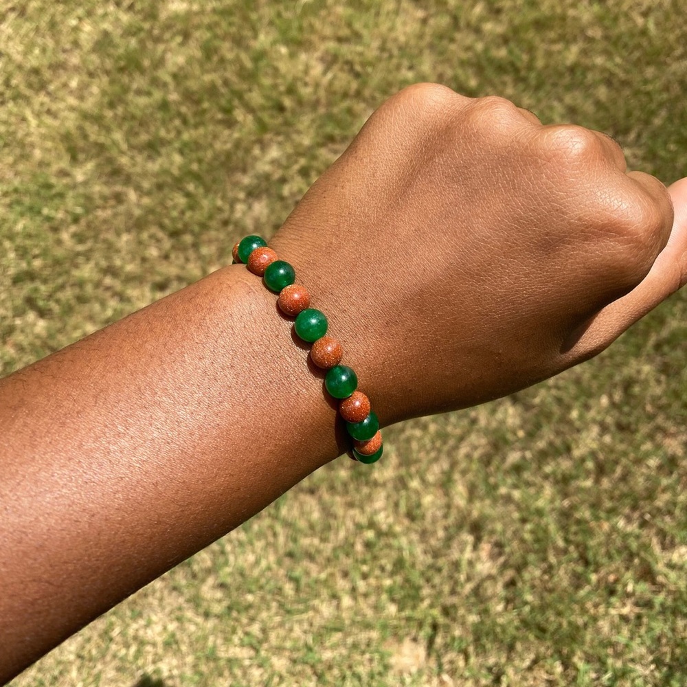 Jade and Goldstone Bracelet